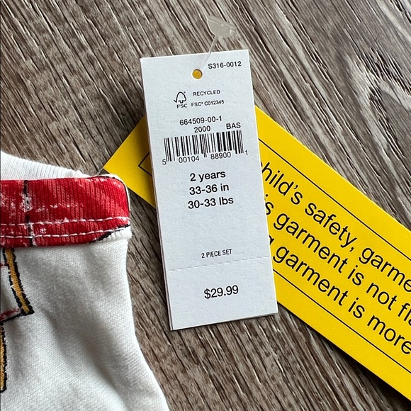 Gap NWT Organic Cotton Construction Pajamas size 2T - Picture 3 of 9